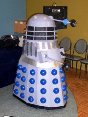 A Dalek doing stand-up comedy